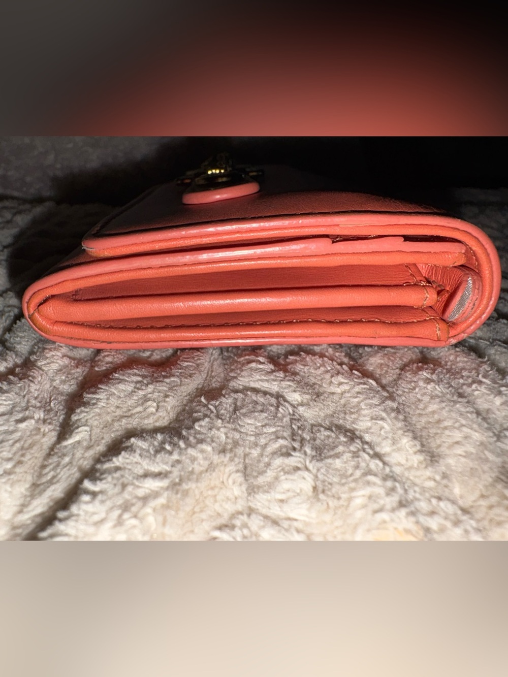 Versace Medusa Leather Continental Wallet โ Coral/Salmon Pink โ Made in Italy - Picture 8 of 15
